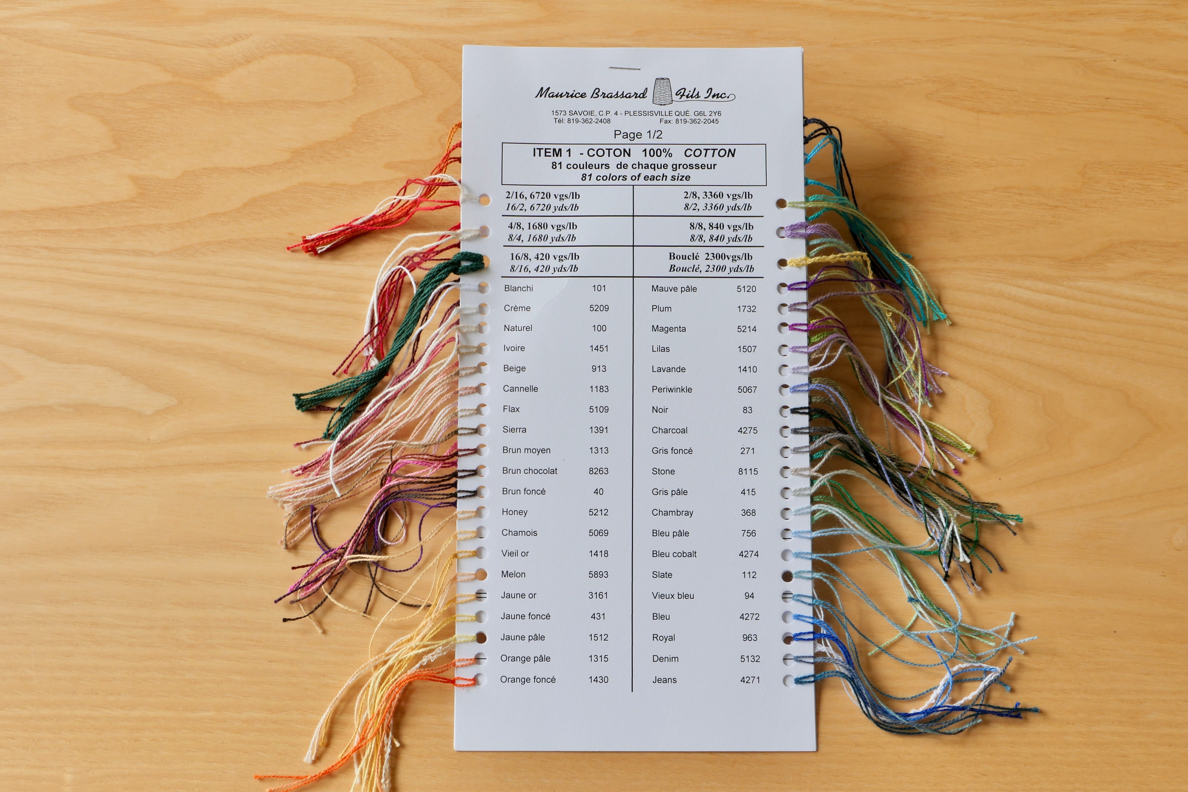 Cotton Sample Card | M. Brassard